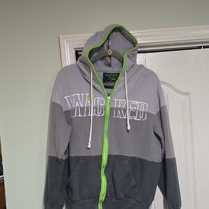 Gray and Green Women's Hoodie
